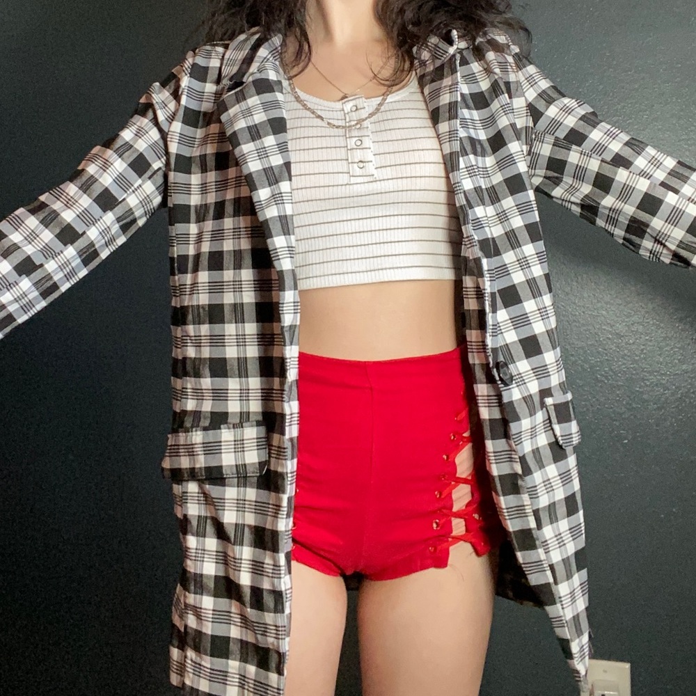Rue 21 black and white plaid blazer - Picture 2 of 3